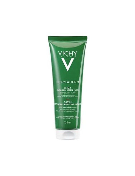 Vichy Normaderm 3en1 exfoliant + nettoyant + masque 125ml