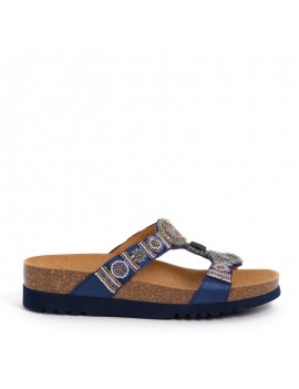 Scholl sabot rebecca bleu marine multi