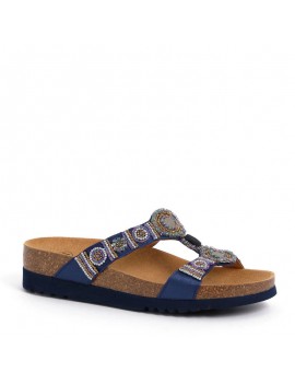 Scholl sabot rebecca bleu marine multi