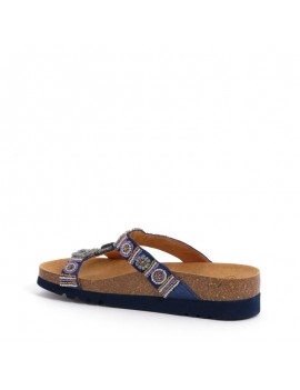 Scholl sabot rebecca bleu marine multi