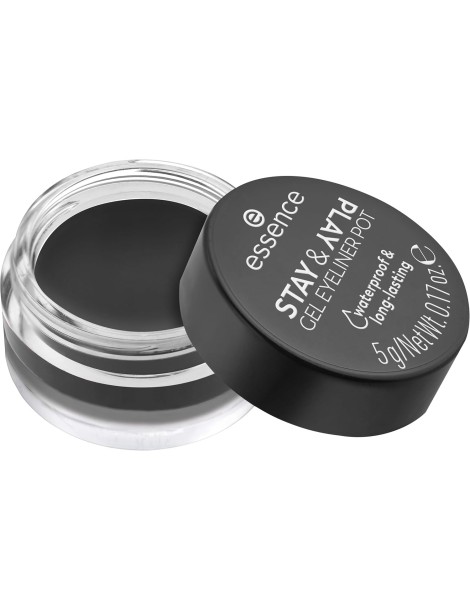 essence Eyeliner gel Stay & Play en pot Waterproof 01 black