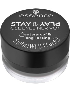 essence Eyeliner gel Stay & Play en pot Waterproof 01 black