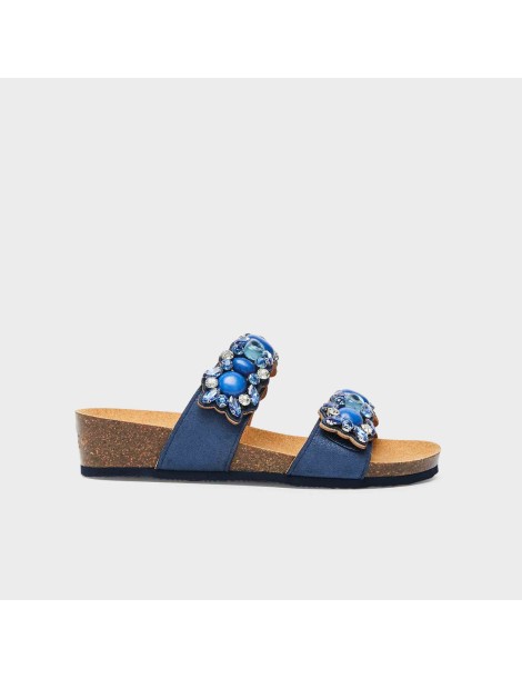 Scholl sabot palma 2 straps bleu p41