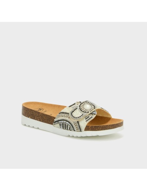 Scholl sabot strace 1strap blanc