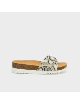 Scholl sabot strace 1strap blanc